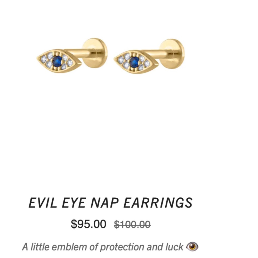 Maison Miru Gold Evil Eye Nap Earrings